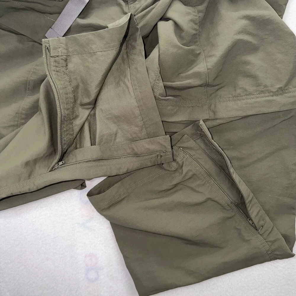 The North Face Travel Pants Mens XXL Olive Green Straight Leg Multiple Pockets